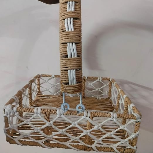 Jute Rope Storage Basket, Square Shape 8*8 Inches