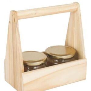Pine Wood Hampers Tray with 2 Jars
